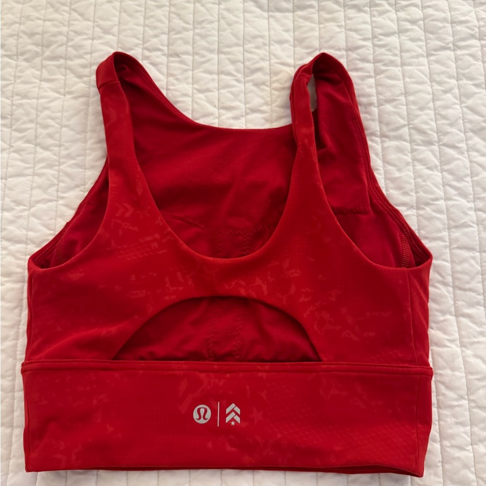 Lululemon Athletica Red Scoop Neck Sports Bra